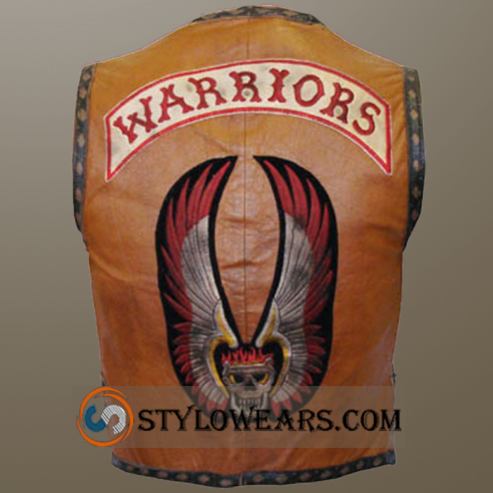 Warriors Vest Brown Leather - Movie Biker Vest
