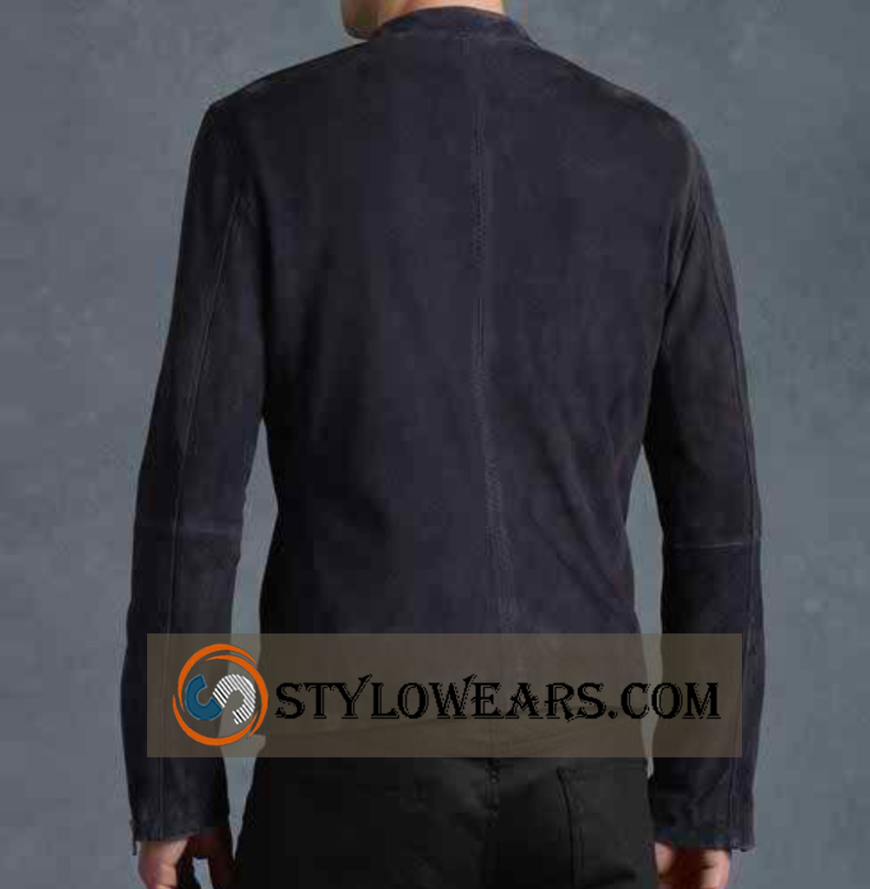 Men Brown Suede Leather Bomber Jacket - Vintage Zip Up Black Suede Jacket – view 4