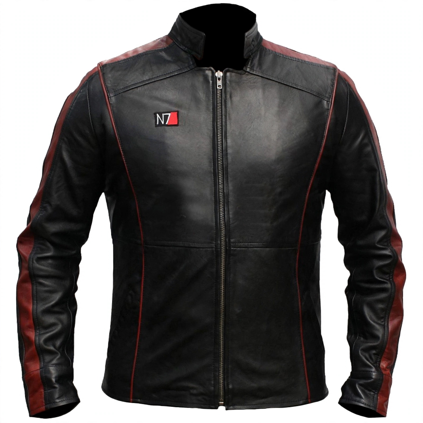 Mass Effect N7 Commander Shepard Leather Jacket - Black & Red Gaming Jacket