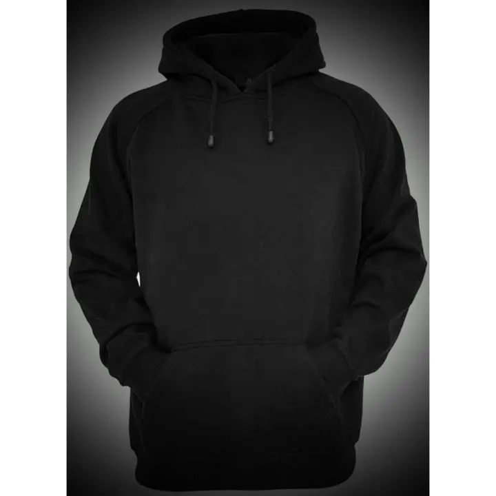 Men's Black Pullover Hoodie | Plain Fleece Hooded Sweatshirt | Custom Cosplay Hoodie