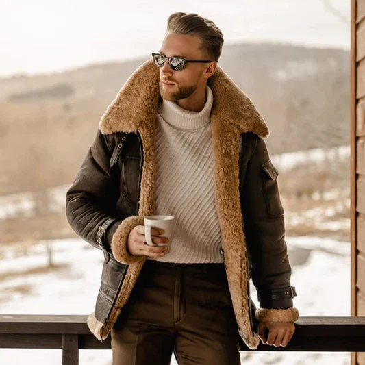 Aviator Shearling Leather Jacket